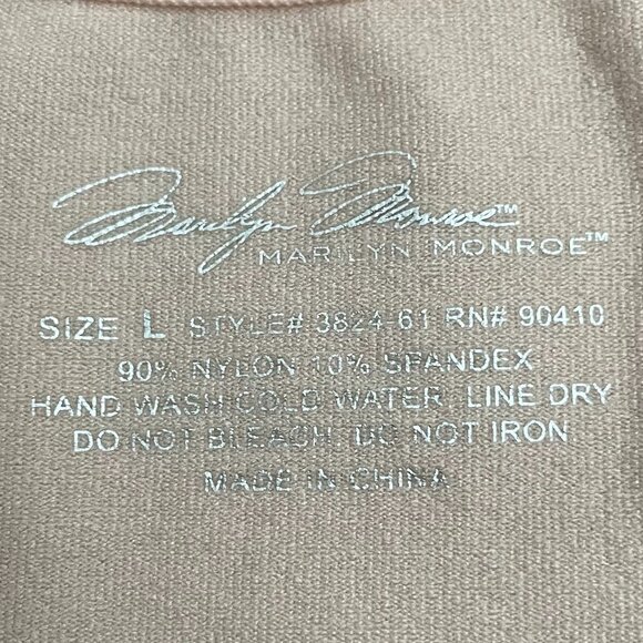 Marilyn Monroe Shapewear Nylon Spandex Slim Tank Top Lace Border Blush Pink L - Picture 3 of 5